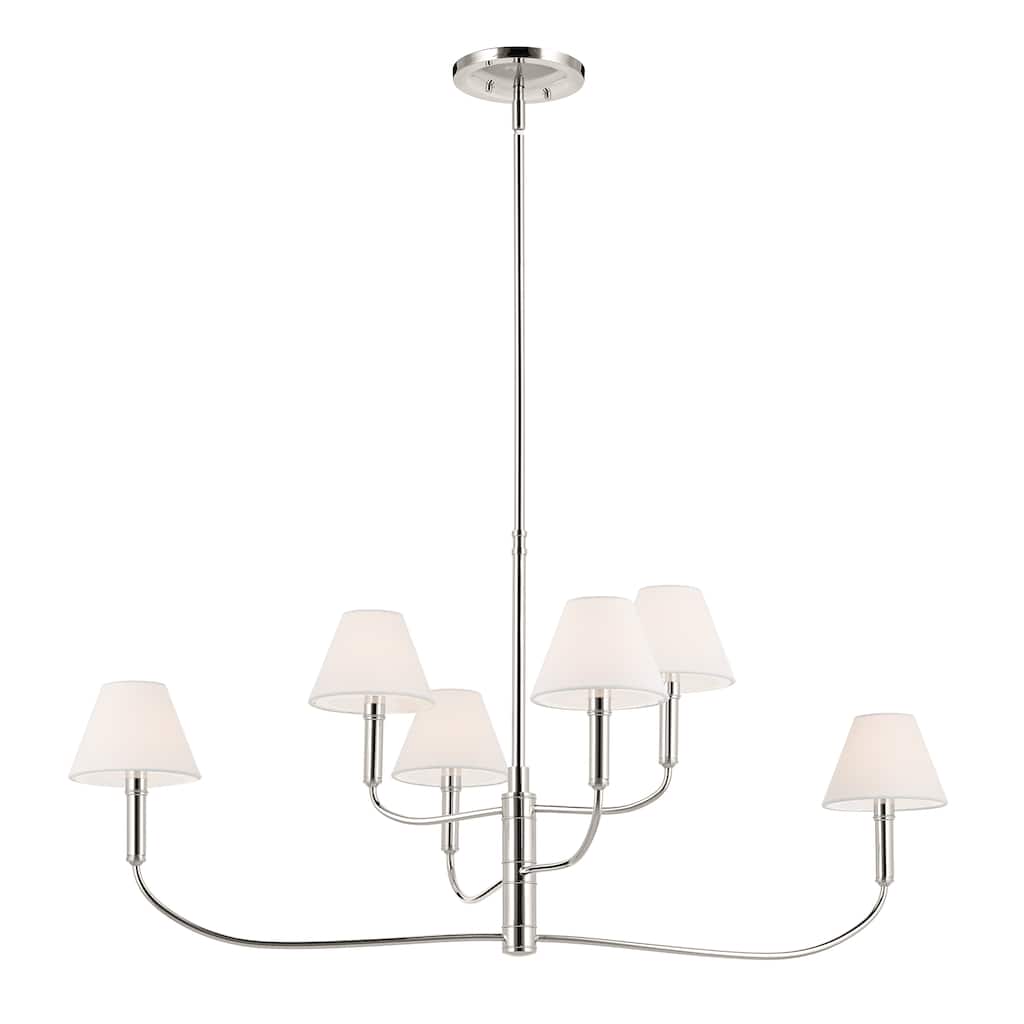 Eadie 41 Inch 6 Light Chandelier in Polished Nickel