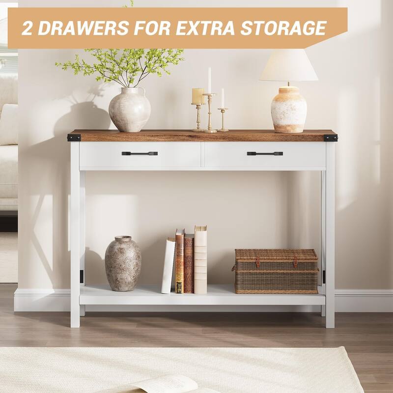 31-inch Side Table Suitable for Entrances, Hallways, and Living Rooms Two-Tier