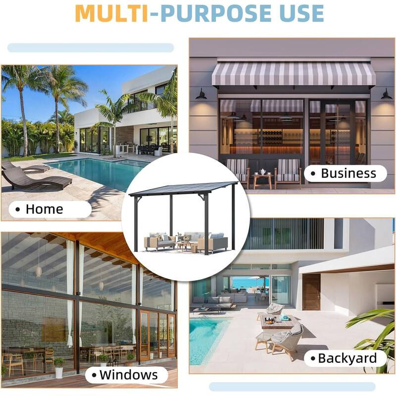 AECOJOY Wall Mounted Gazebos Pergola Gazebo Awnings for Backyard