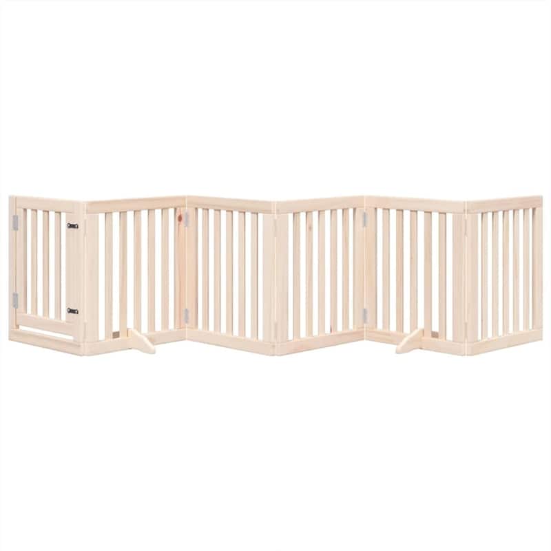 vidaXL Dog Gate Poplar wood Foldable Dog Gate Rectangular