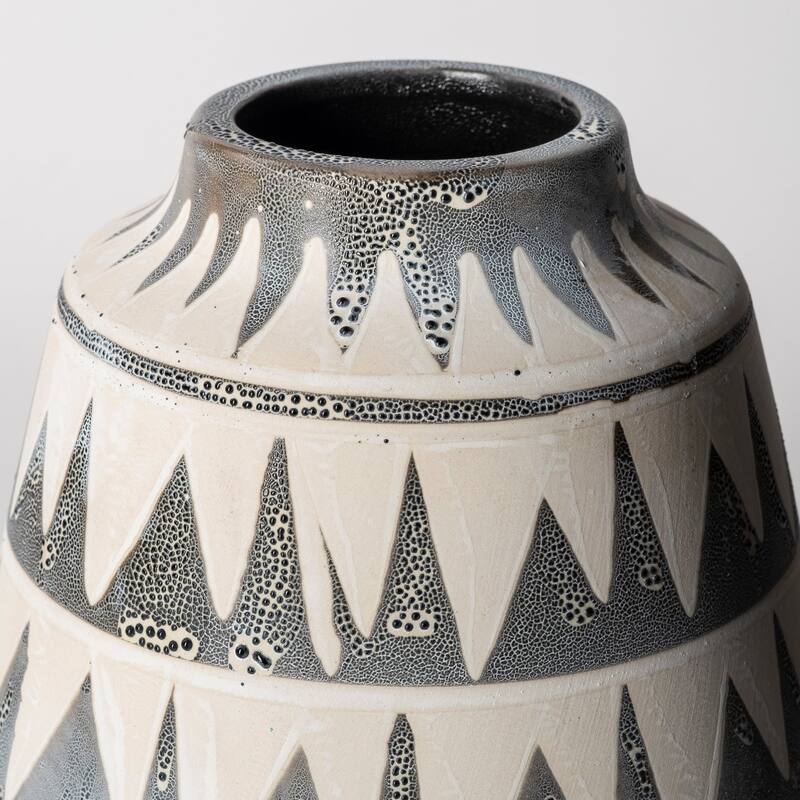 Delaney Large Gray Patterned Ceramic Vase