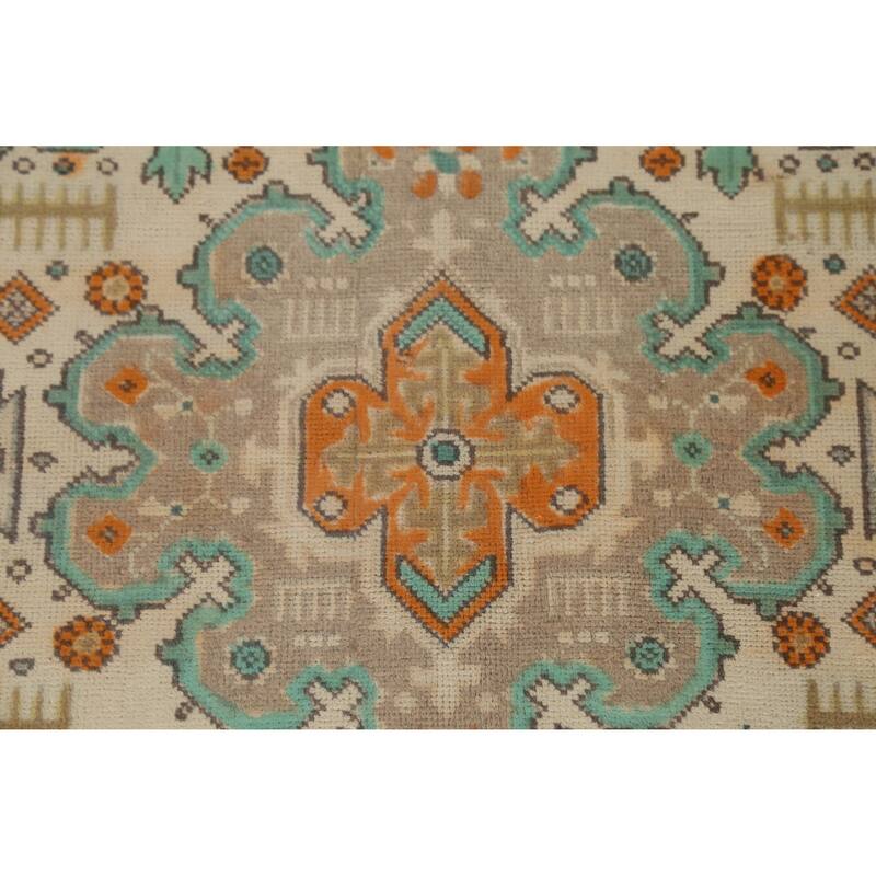 Blue Tabriz Persian Vintage Area Rug Hand-Knotted Oriental Wool Carpet - 8'3" x 11'4"