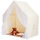 preview thumbnail 6 of 10, Yurt Style Kids Tent with Floor Mat and Light for Toddlers - 52 x 36.2 x 60.2 in