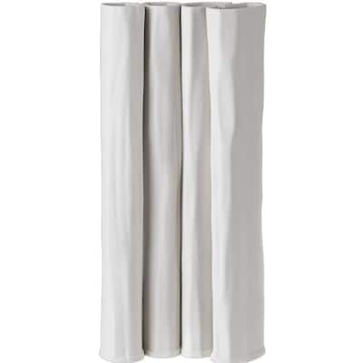 White 3D Printed Ceramic Vase Dia 5.9"
