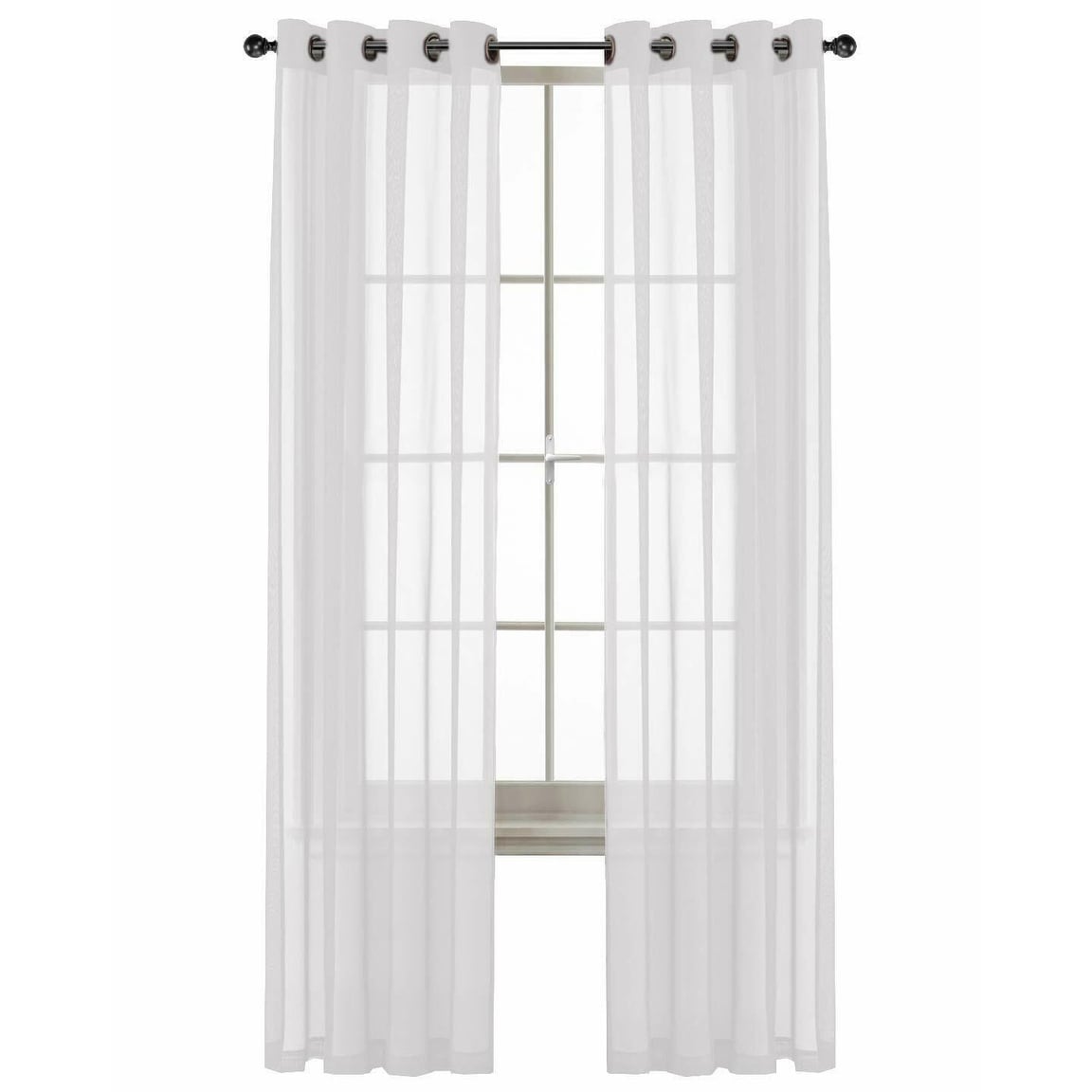 Kate Aurora Sheer Voile Grommet Top Window Curtains for Home Decor-image