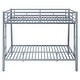 preview thumbnail 8 of 33, Full XL over Queen Metal Bunk Bed with Ladder and Guardrails, Silver