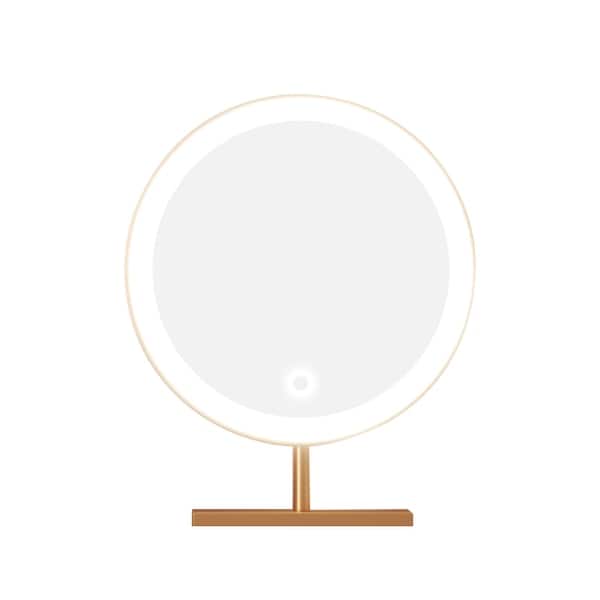 erkki round led metal dresser mirror Cirque 30 in. Round LED Black Framed Mirror with Bluetooth, Defogger, and Digital Display