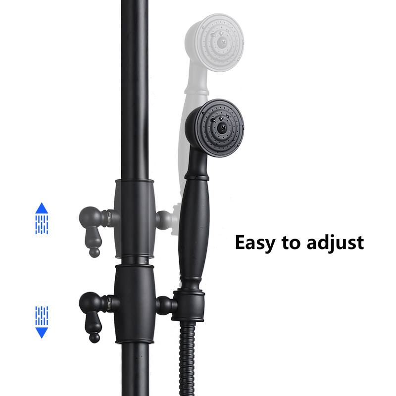 YASINU Matte Black Shower System with 8 Inch Rainfall Shower Head 