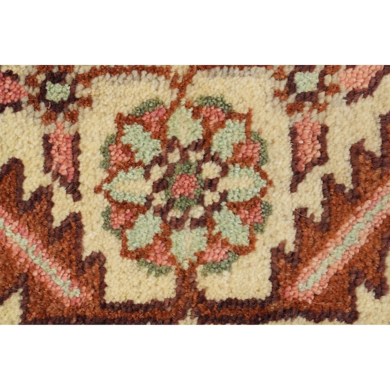 Hand Knotted Oriental 100% Wool Carpet Transitional All-Over Green Oushak Area Rug - 9' 9'' X 7' 9''