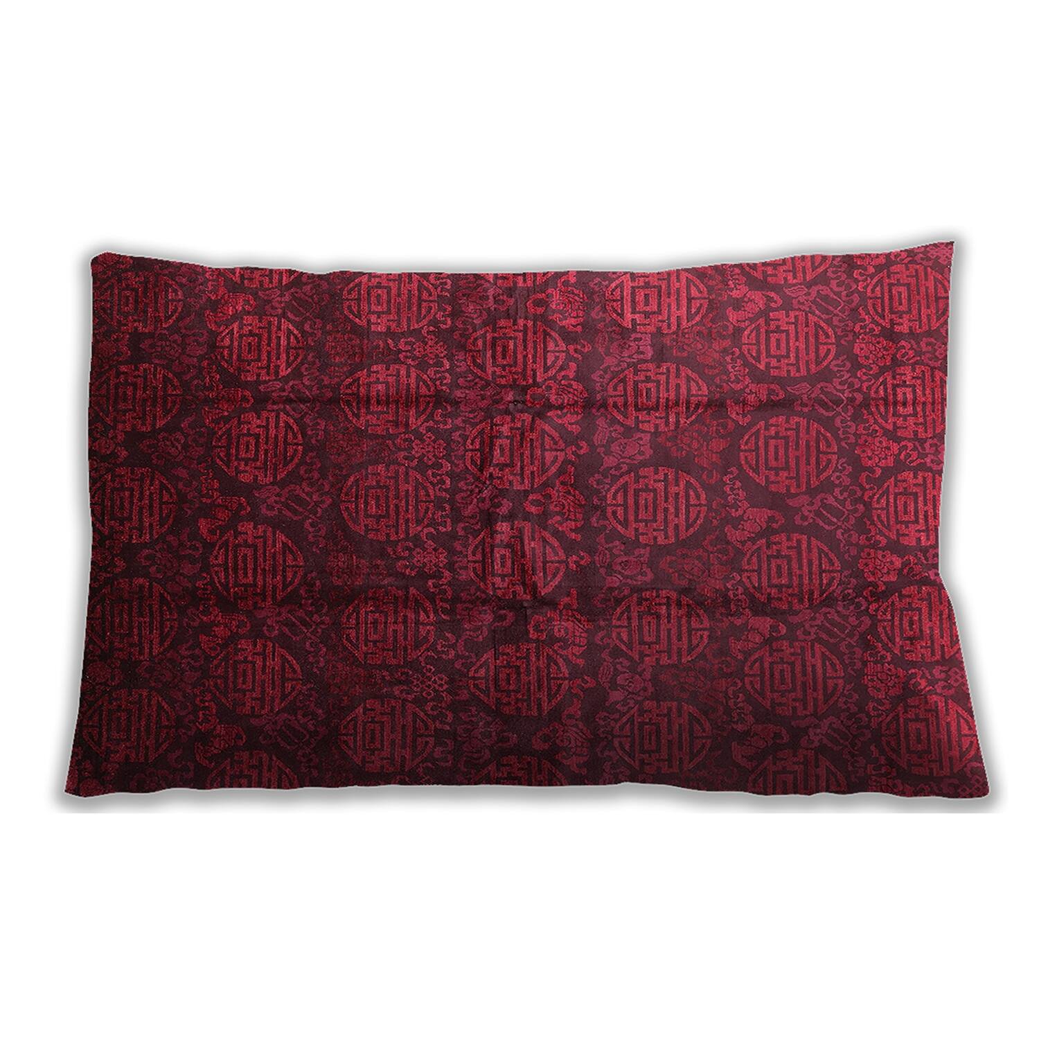 Ahgly Company Mid-Century Modern Indoor-Outdoor Carbon Red Lumbar Throw ...