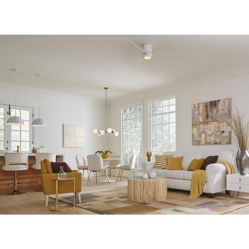 Haas Collection Six-Light Brushed Bronze Mid-Century Modern Chandelier - 33.5 in x 33.5 in x 12.5 in