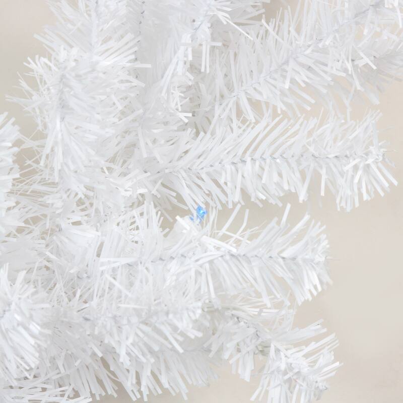 B/O White Artificial Christmas Garland 9' x 10" LED Multi Lights