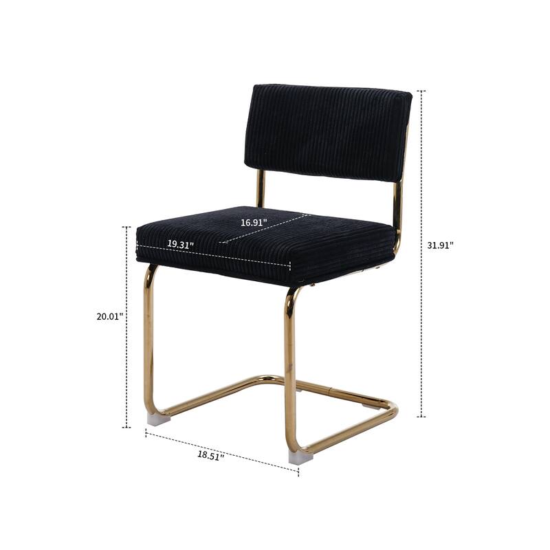 Contemporary Stylish Set of 2 Upholstered Dining Chairs with Non-Slip Foot Pads