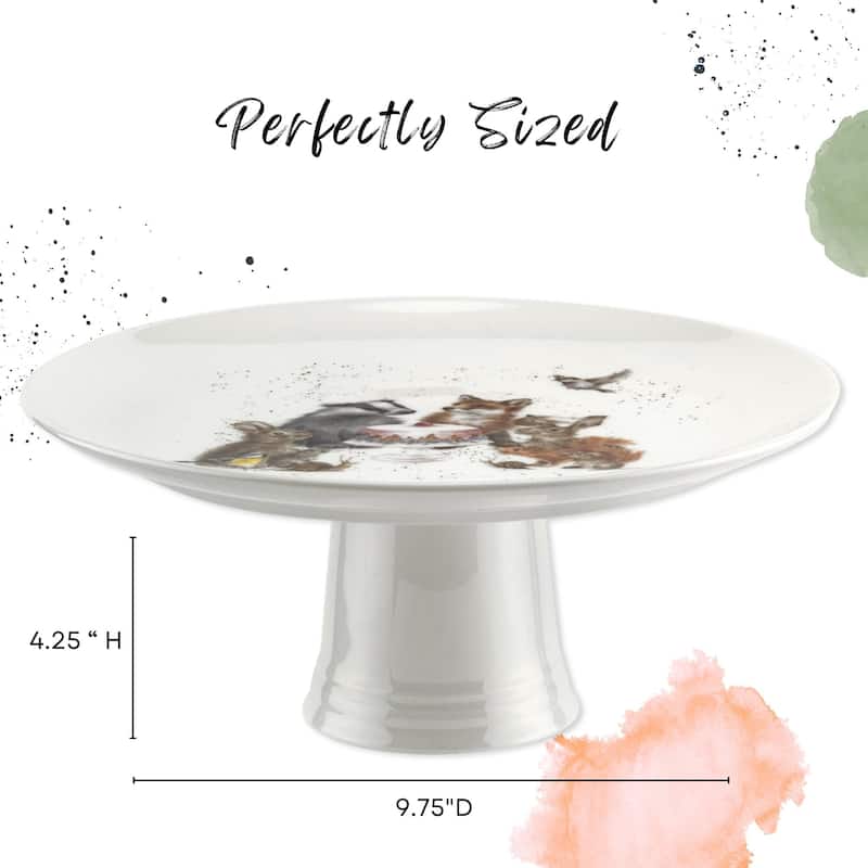 Royal Worcester Wrendale Designs Woodland Party Footed Cake Plate - 9.75 inch