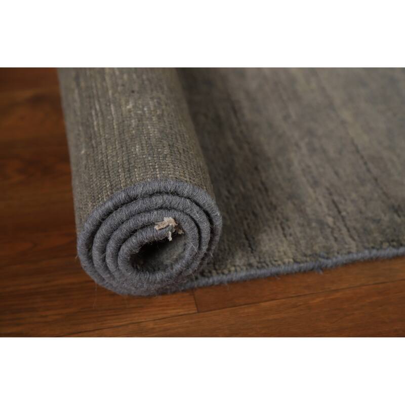 Hand Knotted Oriental 100% Wool Carpet Modern Modern Greys & Charcoal Gabbeh Area Rug - 4' 0'' X 2' 7''