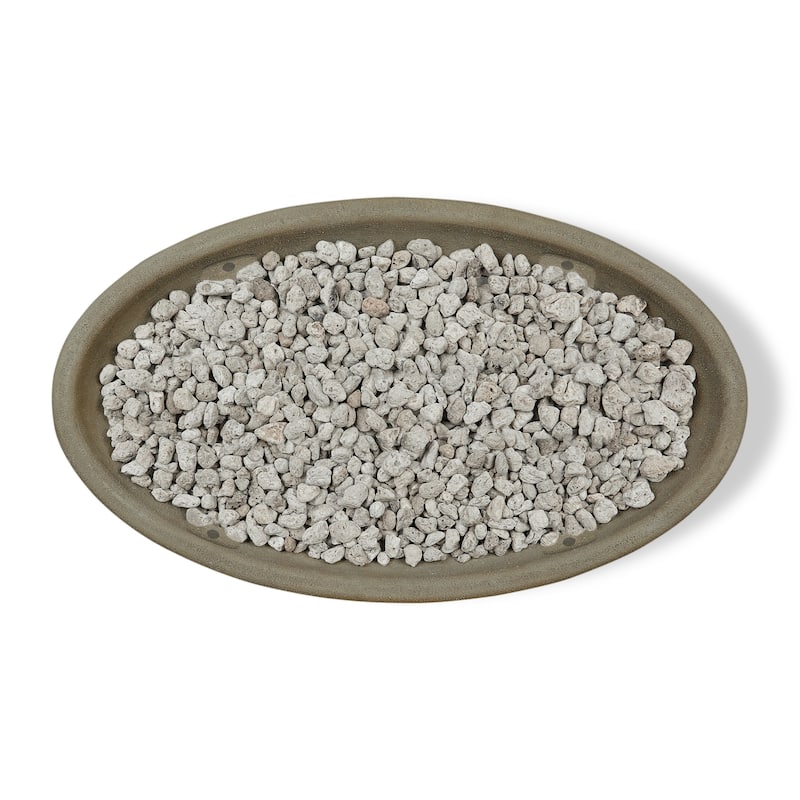 Riverside 48" Oval Propane Fire Bowl in Glacier Gray by Real Flame