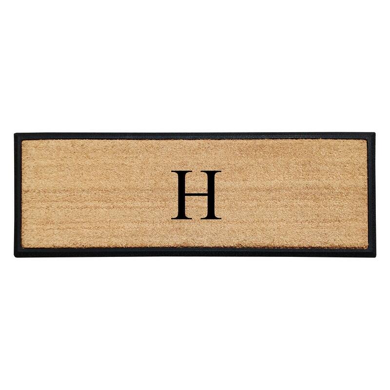 A1HC Rubber/Coir Molded Monogrammed Double Doormat 18"x48" - Monogrammed H