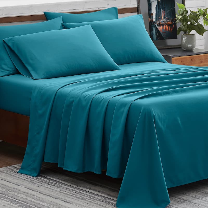 FUBU Solid Microfiber Sheet Set + Extra Pillowcases
