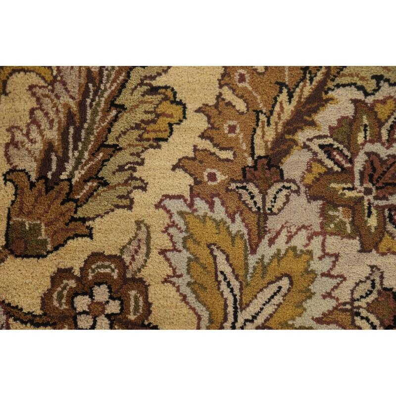 All-Over Floral Agra Indian Area Rug Hand-Knotted Wool Carpet - 9'1"x 12'2"