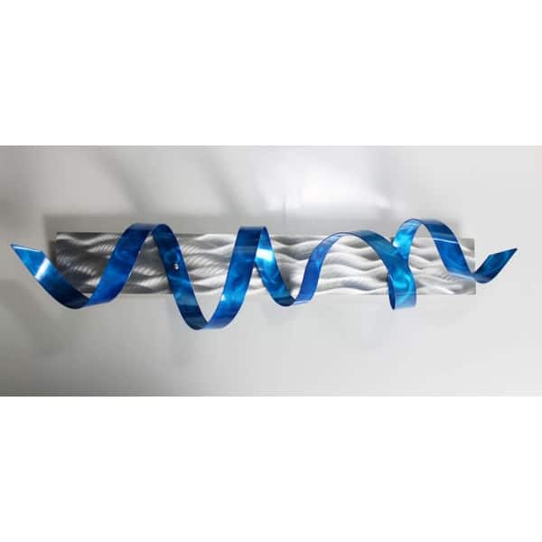 Shop Statements2000 3d Metal Wall Art Accent Sculpture Blue Silver Abstract Decor By Jon Allen Blue Hurricane Overstock 27677174