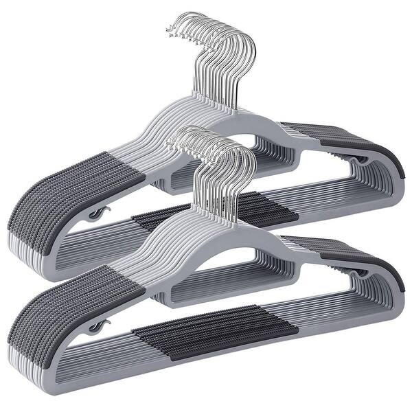 Shop Pack Of 50 Coat Hangers Heavy Duty Plastic Hangers With Non Slip Design Space Saving Clothes Hangers Overstock 30593881