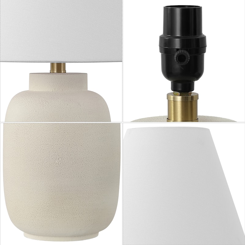 Elinore 24.5" Scandinavian Resin/Iron Ginger Jar LED Table Lamp (Set of 2), by JONATHAN Y