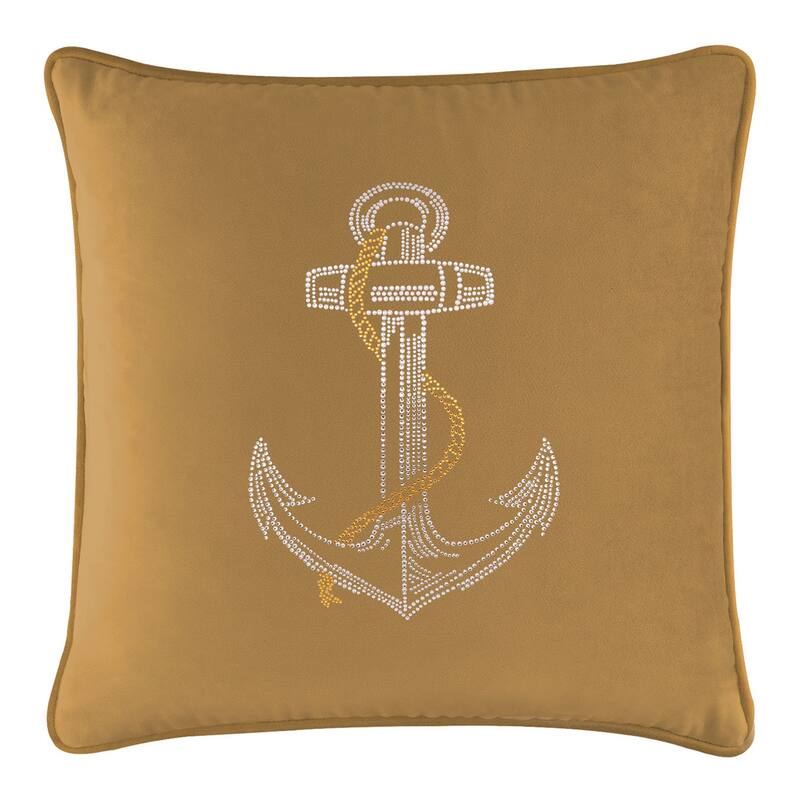 Sparkles Home Rhinestone Anchor Pillow - 20x20 - Yellow