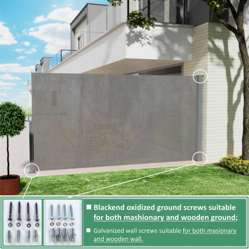 71"x138" Retractable Side Awning Screen, Semi-transparent with UV printing,UPF50+