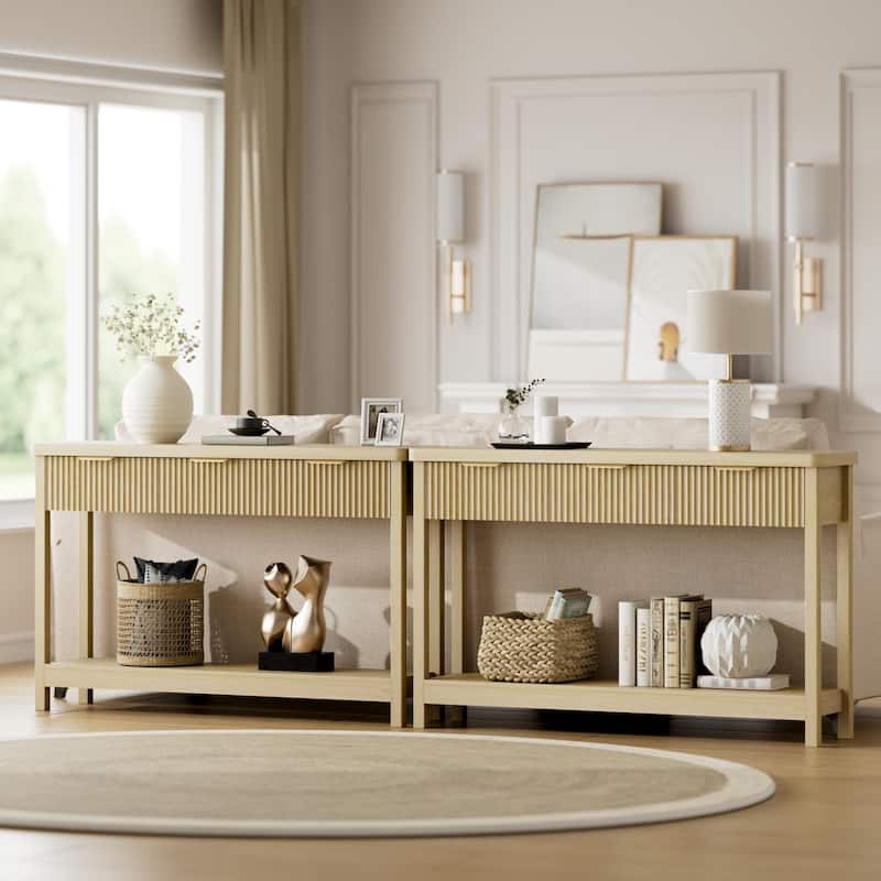 51"Wood Console Sofa Table with 3 Drawers for Living Room