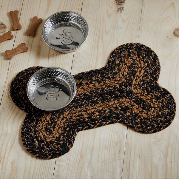 slide 2 of 3, Black & Tan Indoor/Outdoor Small Bone Rug 11.5x17.5 - 2' x 3' Oval 2' x 3' Oval - Black