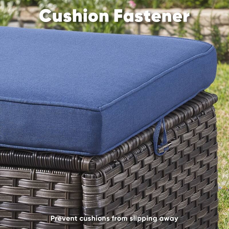 2 Wicker Ottomans Multipurpose Outdoor Footrest