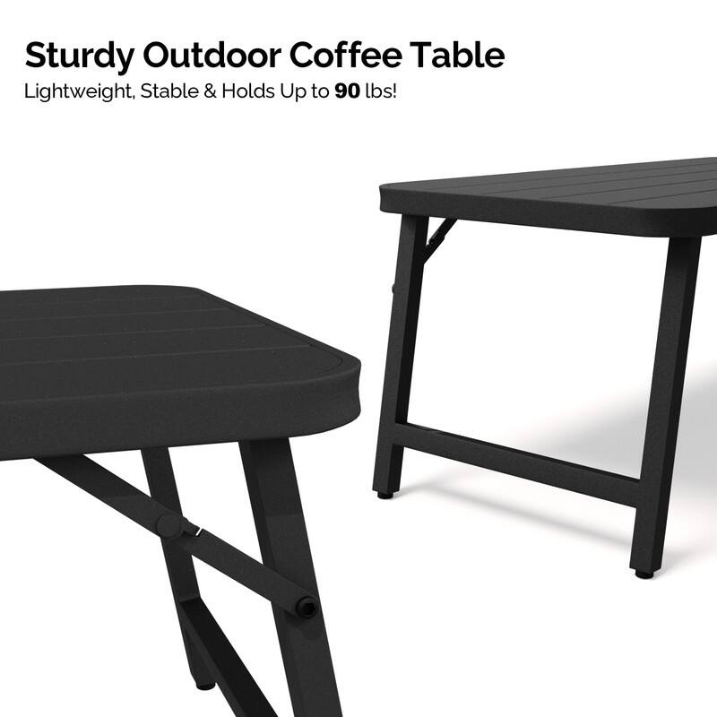 36 in. Folding Rectangle Metal Table,Outdoor Portable Picnic Table