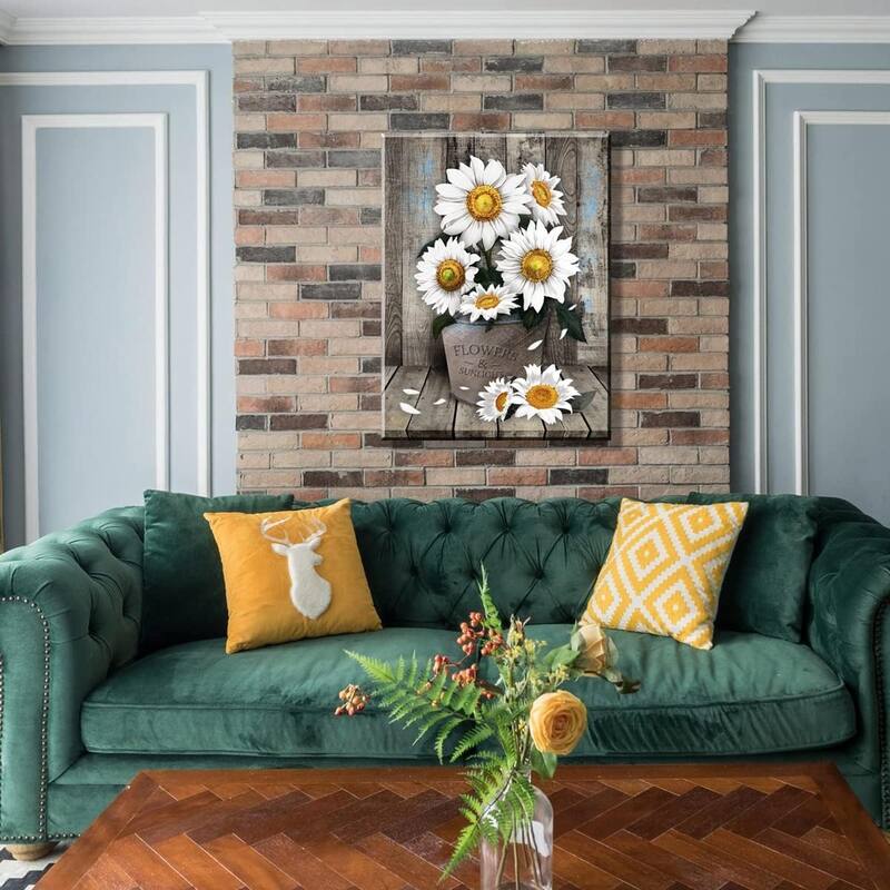 White Sunflower Wall Art Decor