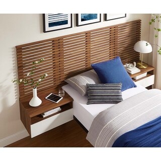 Vidalia Mid-century Modern Two-tone Wooden Floating Twin Size Headboard ...