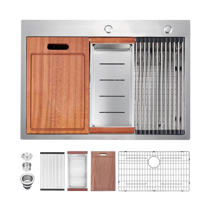28 x 22 Drop In Stainless Steel Workstation Sink