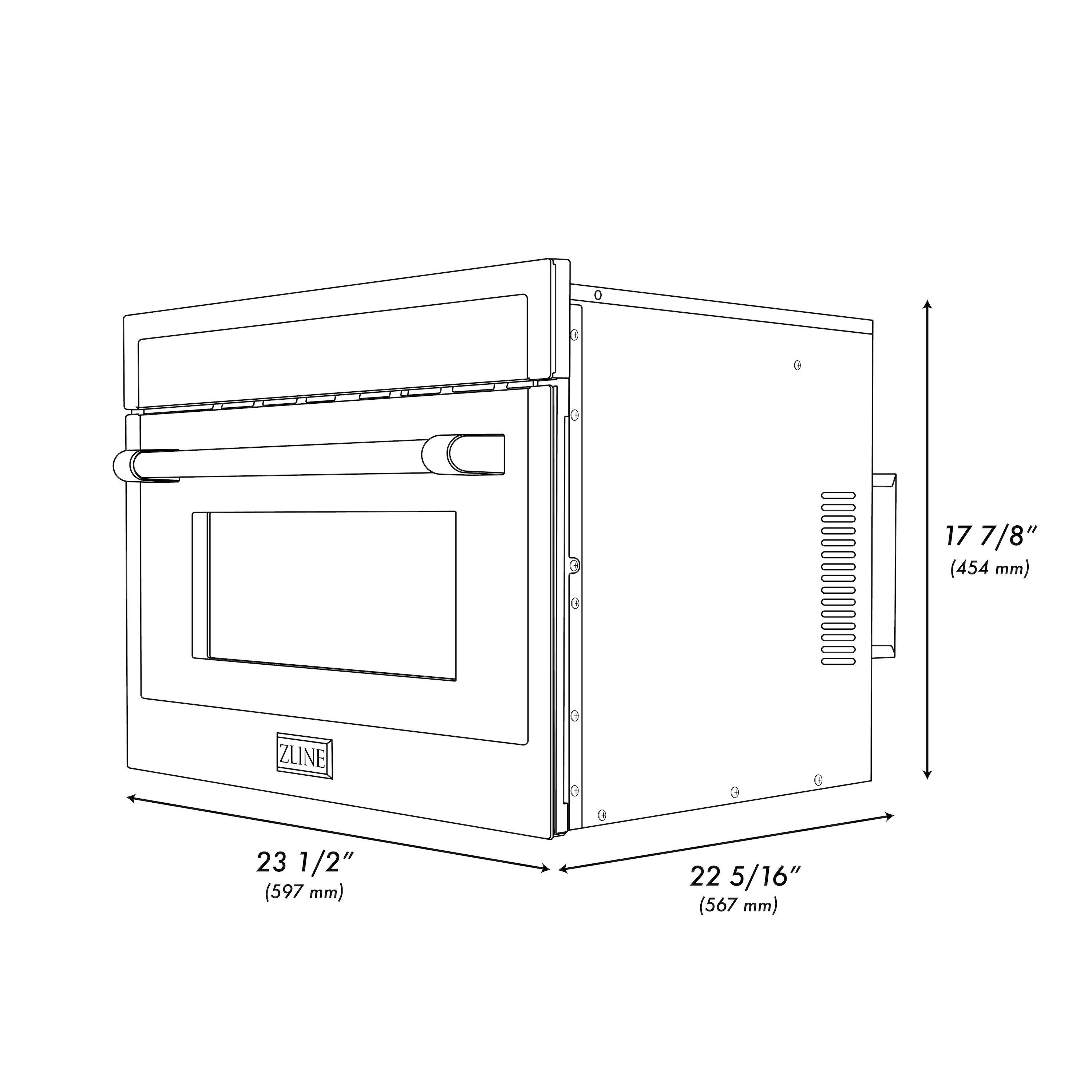 ZLINE Autograph Edition 30 in. 1.6 Cu ft. Built-in Convection Microwave Oven in Stainless Steel with Matte Black Accents (MWOZ-30-MB)