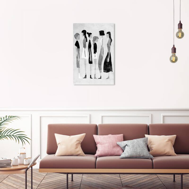Wynwood Studio Canvas Fashion and Glam Greyscale Lineup Gray and Light Gray Modern & Contemporary Wall Art Canvas Print - 30 x 20