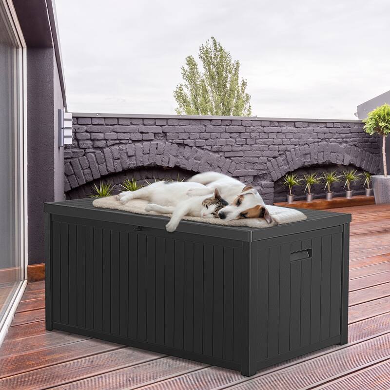 120 Gallon Water Resistant Plastic Deck Storage Container Box