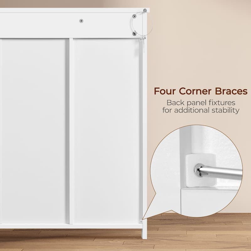 Yaheetech Bathroom Storage Cabinet with Adjustable Shelf, White
