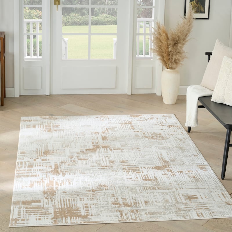 Nourison Dekor Indoor only Geometric Area Rug - Ivory/Taupe - 4' x 6'