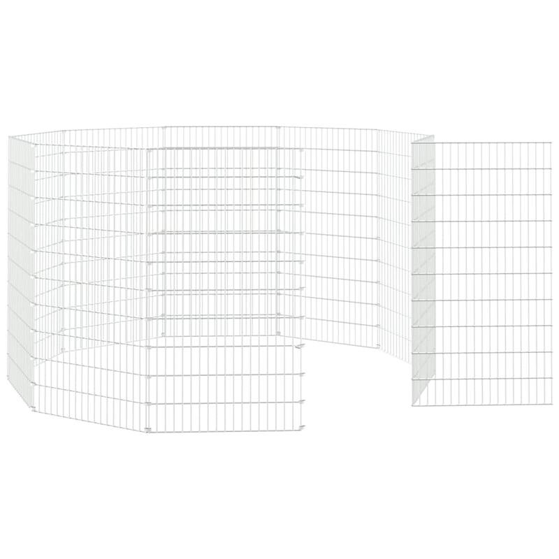 vidaXL Free Range Animal Enclosure Rabbit Hutch Free Range Pen Galvanized Iron