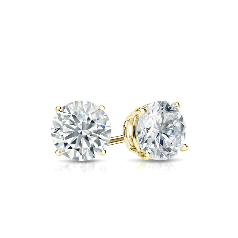 Auriya Natural Round 4-Prong Diamond Stud Earrings 1.00 to 3.00 ct. tw. Push-Back (F-G VS)