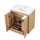 preview thumbnail 11 of 18, Classic 30" Freestanding Bathroom Vanity with Ceramic Sink, Stainless Steel Hinges & Adjustable Shelf by GDFStudio
