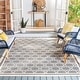 preview thumbnail 11 of 140, SAFAVIEH Courtyard Thomasina Indoor/ Outdoor Patio Backyard Rug 6'7" x 9'6" - Anthracite/Beige