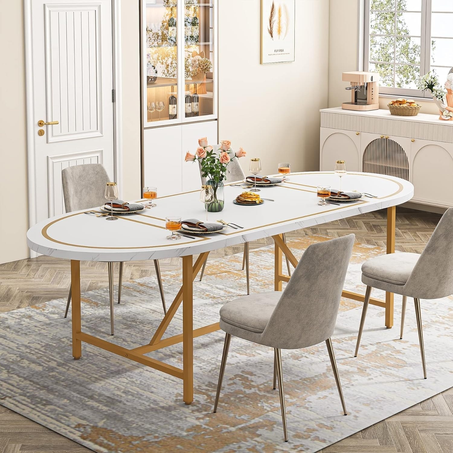White deals oval table