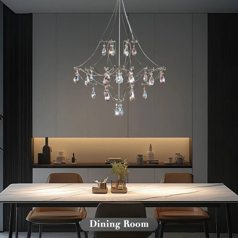 KAYLA Modern Crystal Chandelier - Luxury LED Pendant Ceiling Light
