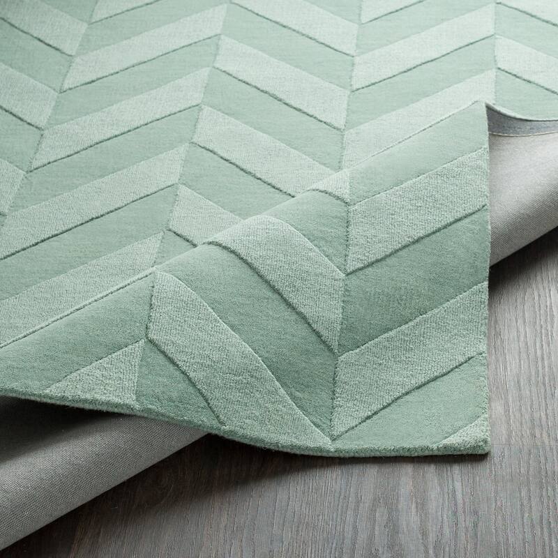Livabliss Alpine Hand-woven Tone-on-tone Zig-Zag Wool Area Rug