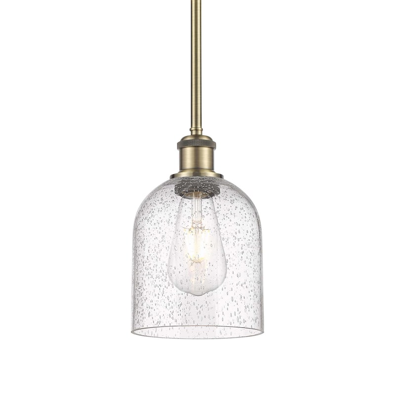 Innovations Lighting 516-1S-10-6 Bella Pendant Bella 6" Wide Mini - Antique Brass / Seedy