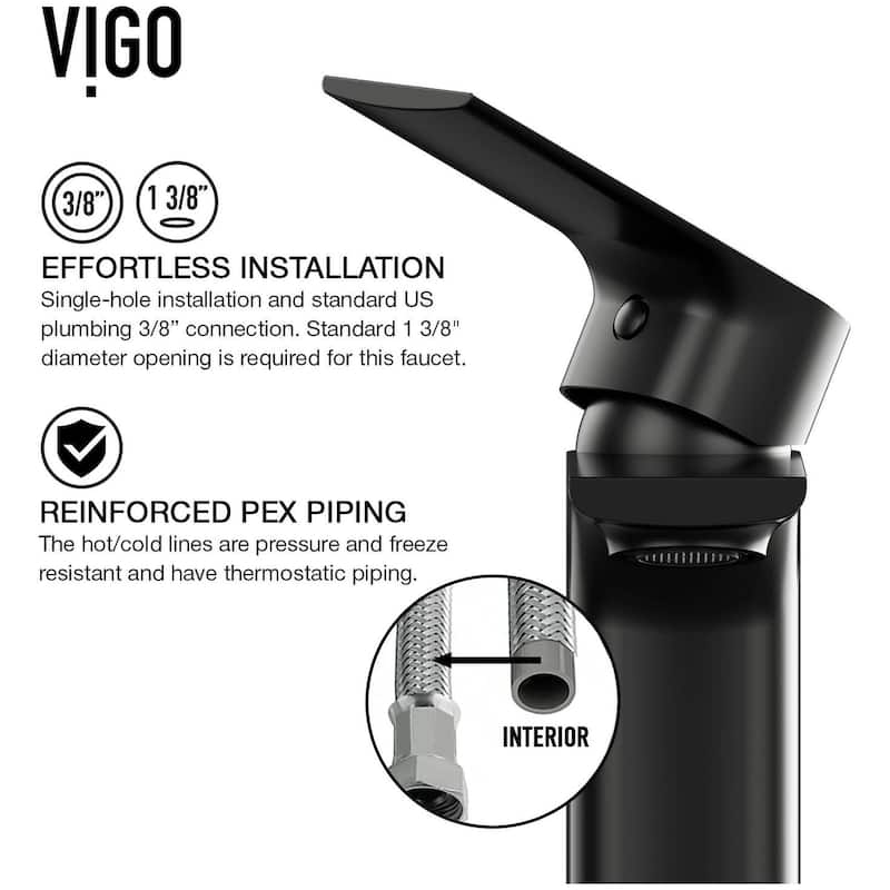 Vigo Norfolk 1.2 GPM Single Hole Bathroom Faucet