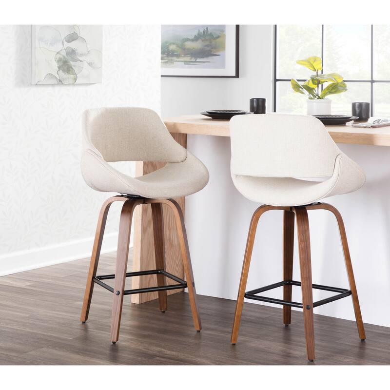 Carson Carrington Svellingen 26" Fixed-Height Counter Stool with Square Footrest (Set of 2)